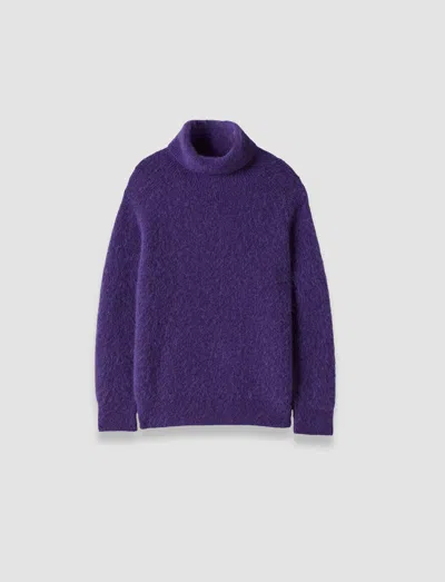 Joseph Meslay Brushed Alpaca Jumper In Purple