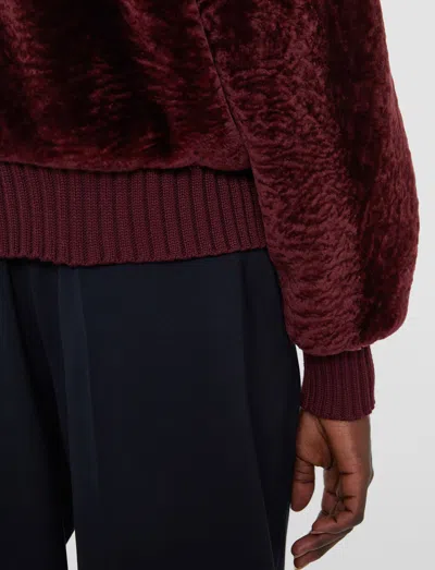 Joseph Alpes Short Hair Shearling Jacket In Red