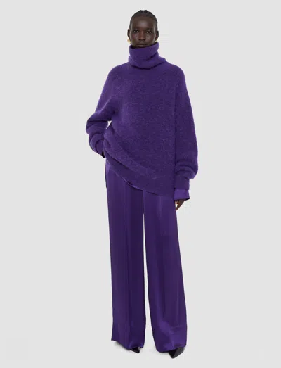Joseph Meslay Brushed Alpaca Jumper In Purple