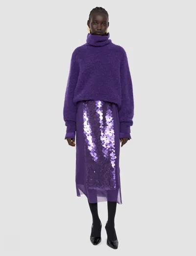Joseph Meslay Brushed Alpaca Jumper In Purple
