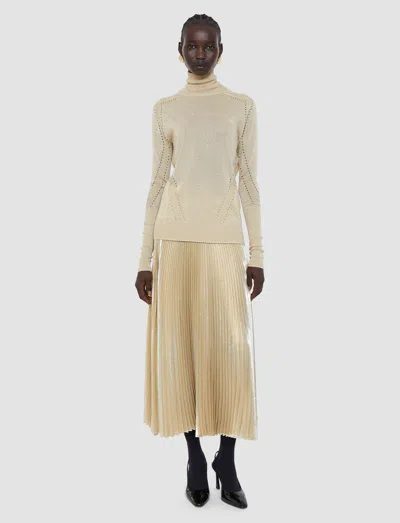 Joseph Womens Leblanc High-neck Knitted Top Gilt Xs In Neutral