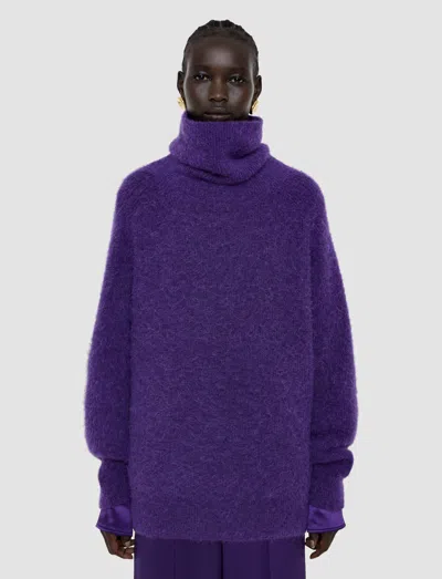 Joseph Meslay Brushed Alpaca Jumper In Purple