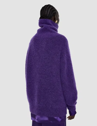 Joseph Meslay Brushed Alpaca Jumper In Purple