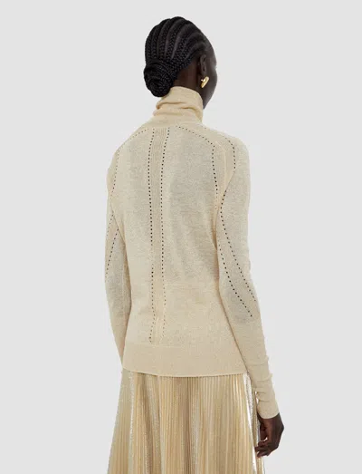 Joseph Womens Leblanc High-neck Knitted Top Gilt Xs In Neutral