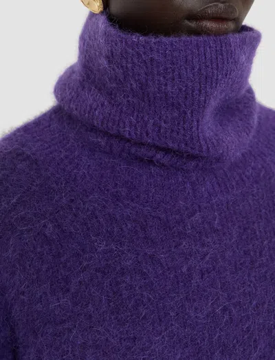 Joseph Meslay Brushed Alpaca Jumper In Purple