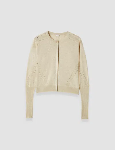 Joseph Tasse Lurex Knit Cardigan In Gold