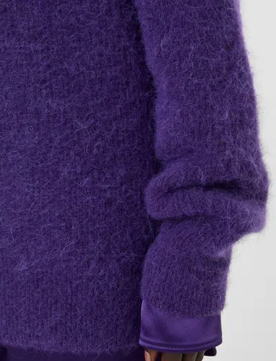 Joseph Meslay Brushed Alpaca Jumper In Purple