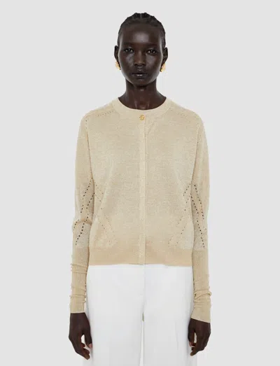 Joseph Tasse Lurex Knit Cardigan In Gold