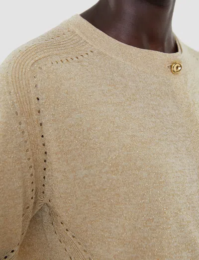 Joseph Tasse Lurex Knit Cardigan In Gold