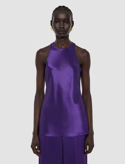 Joseph Ritz Double Satin Top In Purple