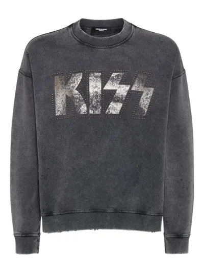 Dsquared2 Slogan-print Sweatshirt In Gray