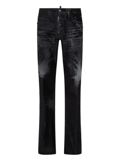Dsquared2 X Kiss The American Embellished Jeans In Black