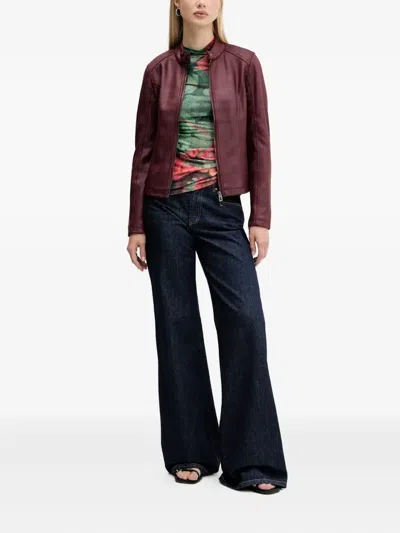 Desigual Zip-fastening Jacket In Red