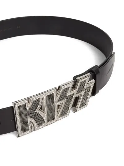 Dsquared2 Rhinestone-embellished Buckle Belt In Brown