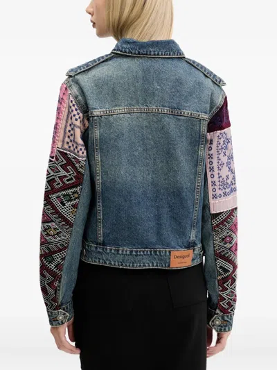 Desigual Button Denim Jacket In Blue
