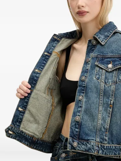 Desigual Button Denim Jacket In Blue