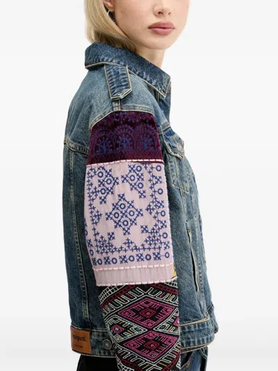 Desigual Button Denim Jacket In Blue