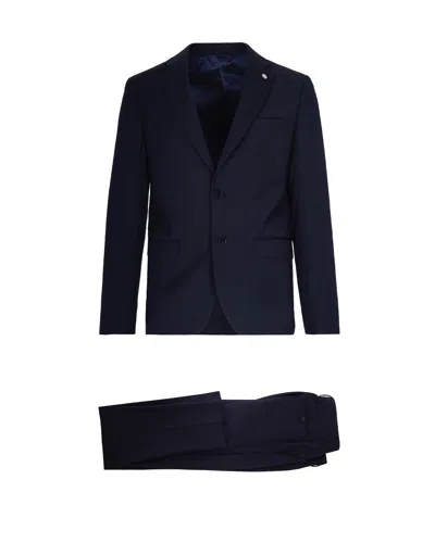 Manuel Ritz Notched-lapel Single-breasted Suit In Black