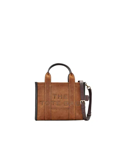 Marc Jacobs Borsa A Mano The Suede Small Tote Bag Copper In Brown