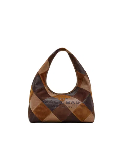 Marc Jacobs Borsa A Spalla The Suede Patchwork Sack Bag Brown Multi In Brown