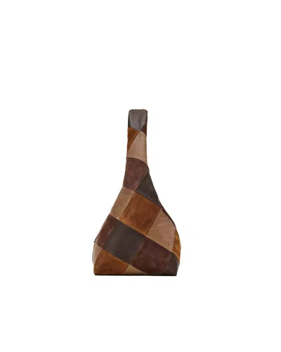 Marc Jacobs Borsa A Spalla The Suede Patchwork Sack Bag Brown Multi In Brown