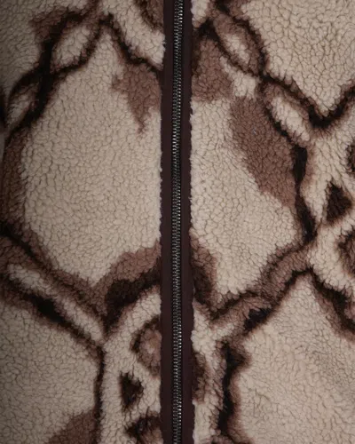 Daily Paper Relaxed Fit Fleece Sweatshirt With Abstract Pattern And Hood In Brown