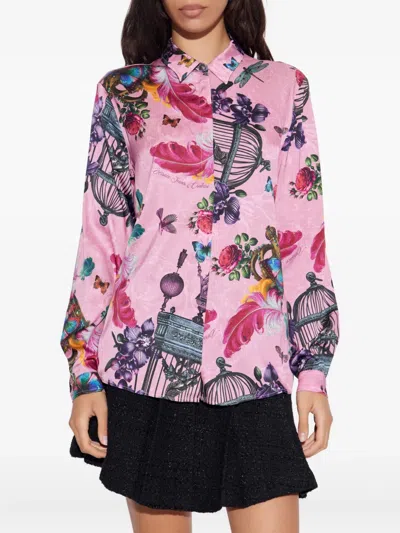 Versace Jeans Couture Paisley-print Shirt In Pink