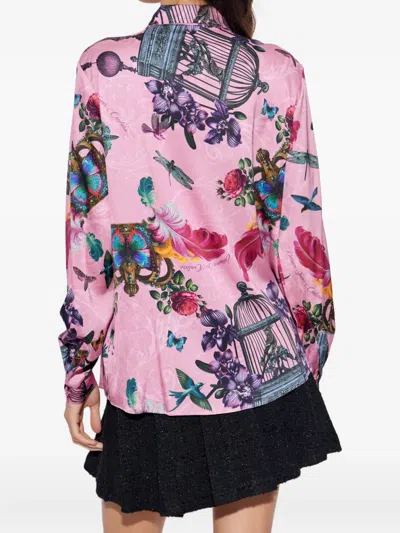 Versace Jeans Couture Paisley-print Shirt In Pink
