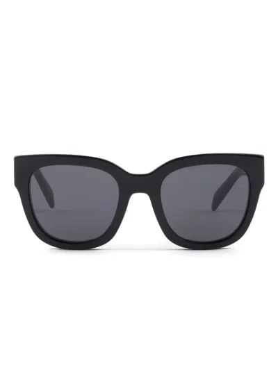 Prada Logo Rectangle Sunglasses In Black