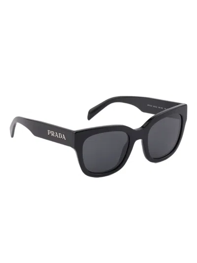 Prada Logo Rectangle Sunglasses In Black