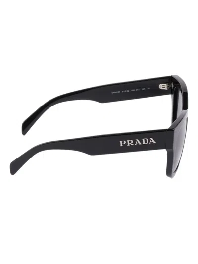 Prada Logo Rectangle Sunglasses In Black