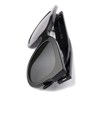Prada Logo Rectangle Sunglasses In Black