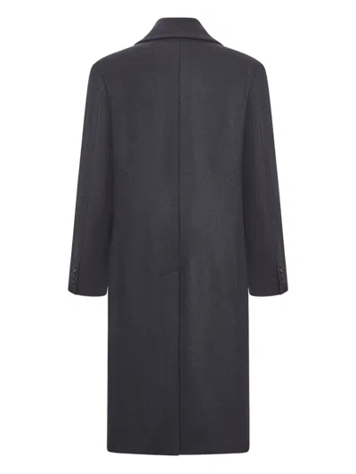 Hevo Double-breasted Herringbone Coat In Gray