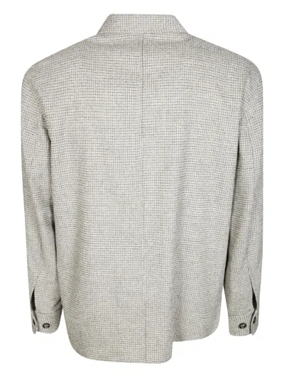 Paolo Pecora Pattern-check Micro Long-sleeves Overshirt In Neutral