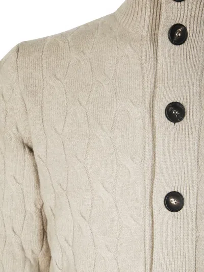 Filippo De Laurentiis Trecce Buttoned Cardigan In Neutral