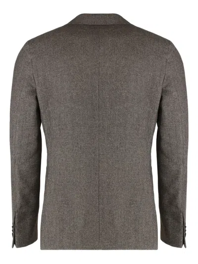 Zegna Single-breasted Jacket In Wool Blend In Multi