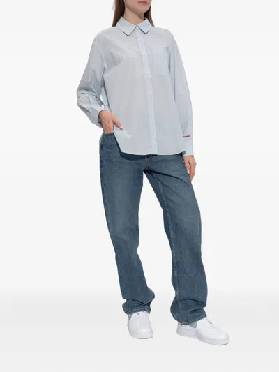 Samsoe & Samsoe Salova Striped-pattern Pocket Shirt In Blue