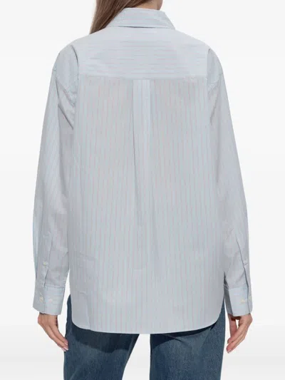 Samsoe & Samsoe Salova Striped-pattern Pocket Shirt In Blue