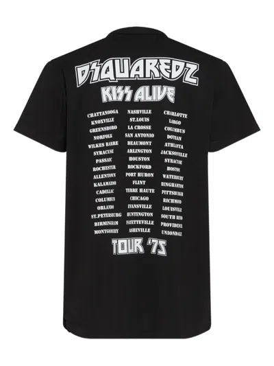 Dsquared2 Graphic Print Crew Neck Short Sleeve T-shirt In Multi
