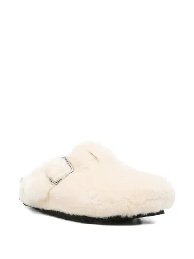 Birkenstock Boston Shearling Clogs Shoes In Neutral