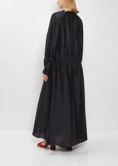 Lemaire Button Silk A-line Dress In Black