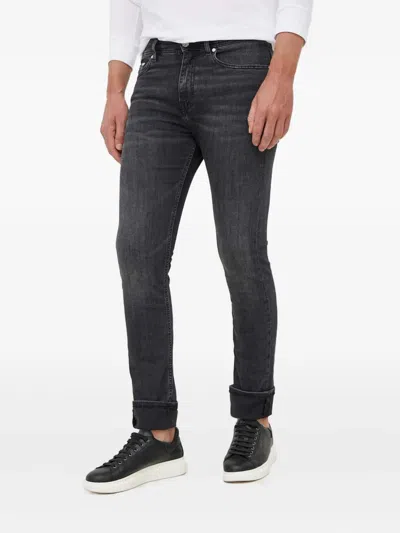 Karl Lagerfeld Logo Patch Jeans In Black