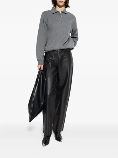 Samsoe & Samsoe Sadory Collared Polo Top In Gray