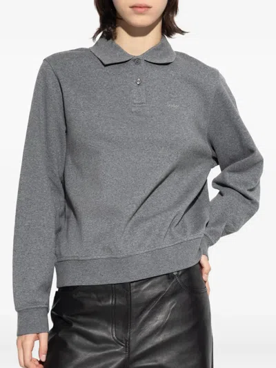 Samsoe & Samsoe Sadory Collared Polo Top In Gray