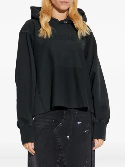 Maison Margiela Logo Cotton Hoodie In Black