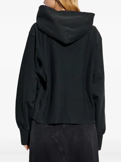 Maison Margiela Logo Cotton Hoodie In Black