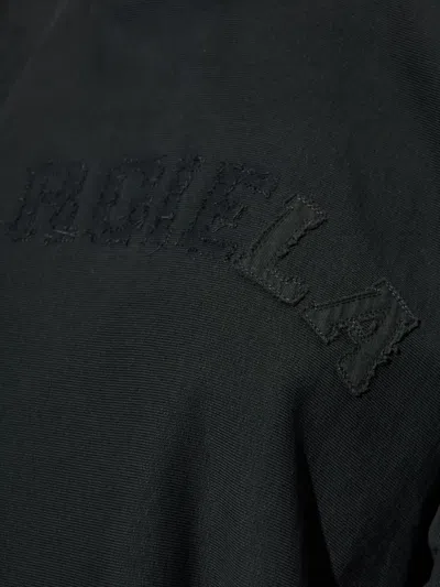 Maison Margiela Logo Cotton Hoodie In Black