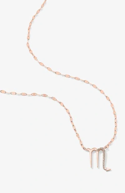 Lana 14k Rose Gold Diamond Zodiac Scorpio Pendant Necklace In Gold
