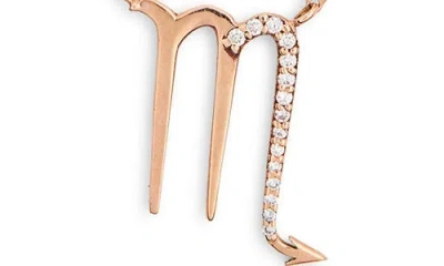Lana 14k Rose Gold Diamond Zodiac Scorpio Pendant Necklace In Gold