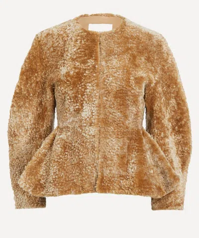 Liberowe Bear Shearling Jacket In Brown